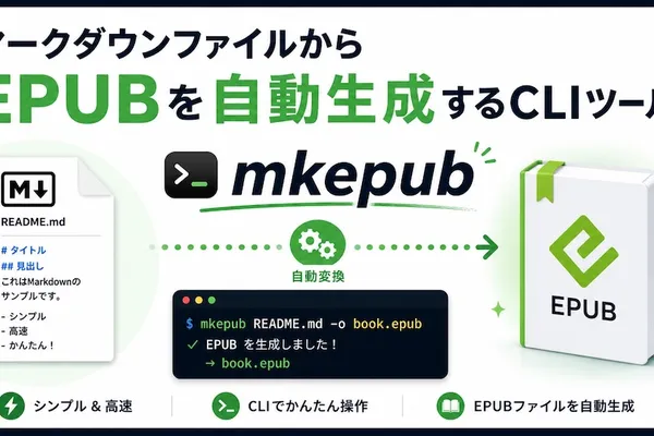 マークダウンファイルからEPUBを自動生成するCLIツールmkepubを作ってみた！