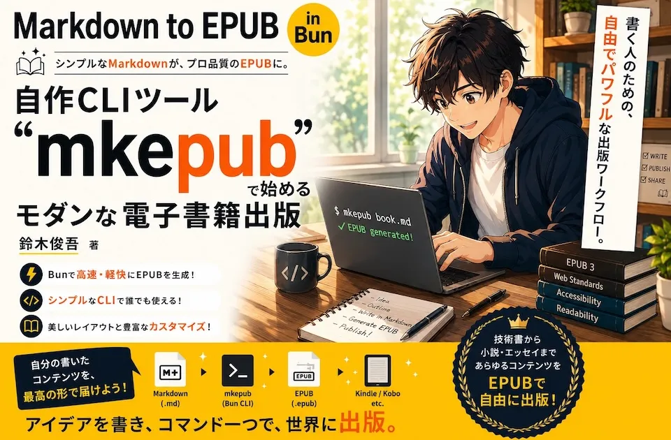 【Kindle】Markdown to EPUB in Bun:自作CLIツール『mkepub』で始めるモダンな電子書籍出版