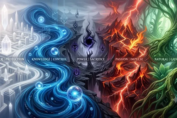 MTGの各色（白青黒赤緑）の特徴とは？自分に合う色の診断付き！