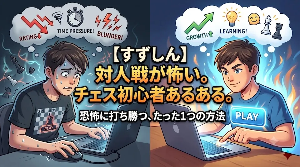 【対人戦が怖い】チェス初心者の私がChess.comの「対局開始」ボタンを押せない理由