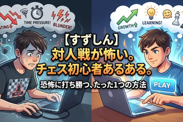 【対人戦が怖い】チェス初心者の私がChess.comの「対局開始」ボタンを押せない理由